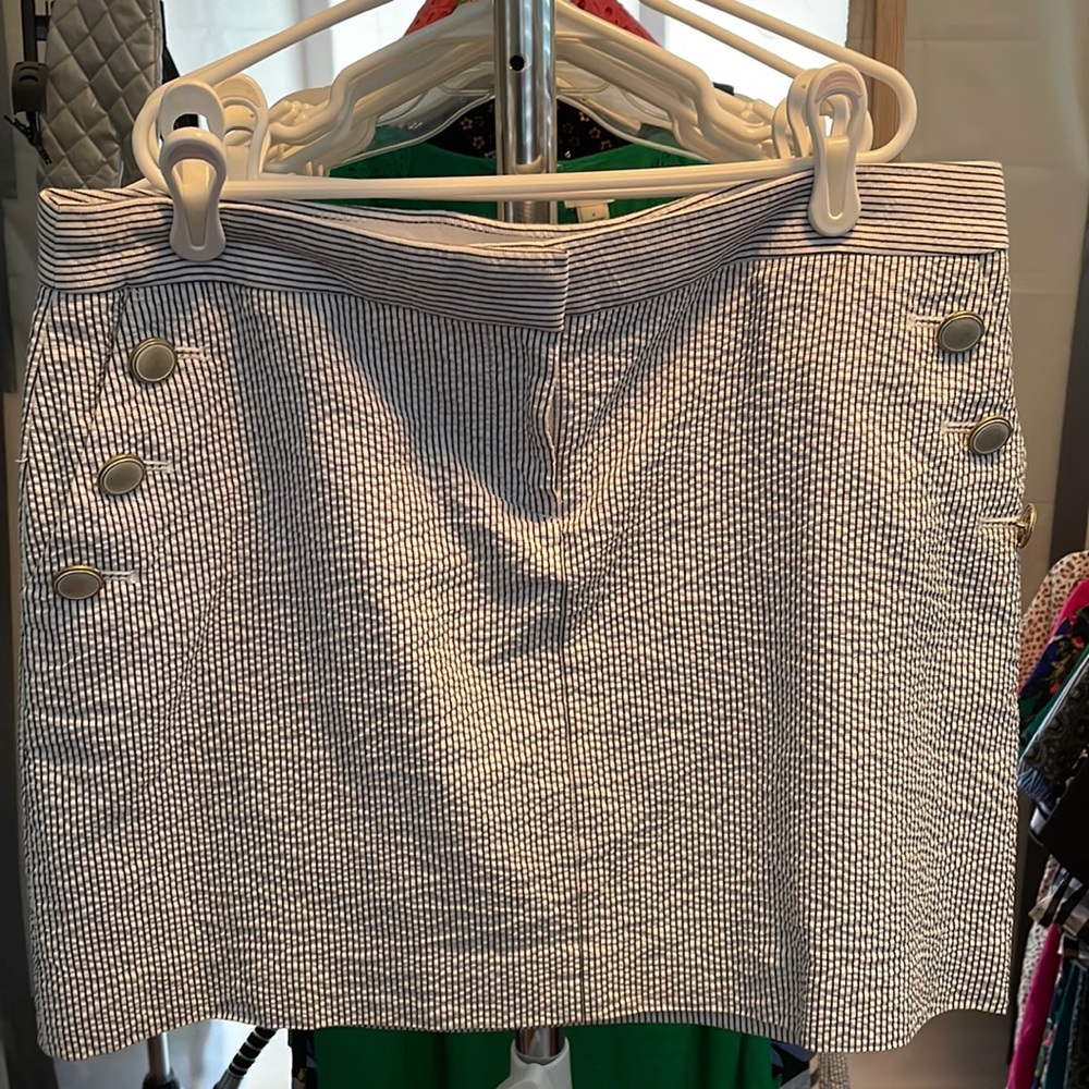 J. Crew Factory Seersucker Skirt